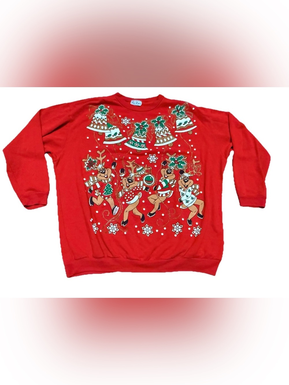 Vintage 90s Reindeer Holiday Sweatshirt Women’s One Size Made in USA
